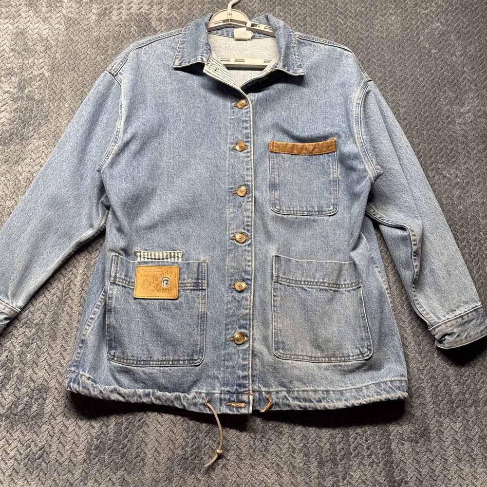 VTG Denim Chore Coat XL Heavy Duty Work Jacket Bucky Calamity Jeans USA Deadwood